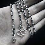 M Necklace 925 silver Handmade Mens Angle chain necklace