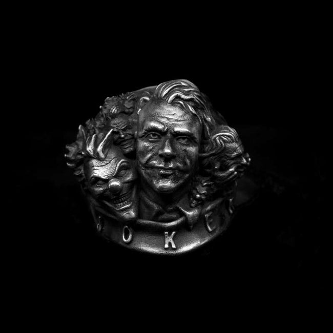 Clown ring 925 silver JOKER rings Hover Image