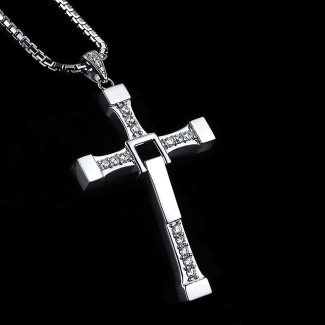 Fast and Furious silver cross necklace 925 Silver Van Diesel necklace  Hover Image