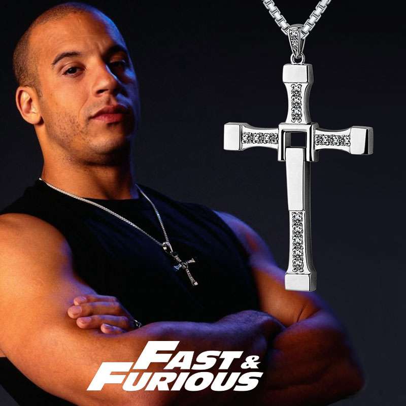 Fast and Furious silver cross necklace 925 Silver Van Diesel necklace 