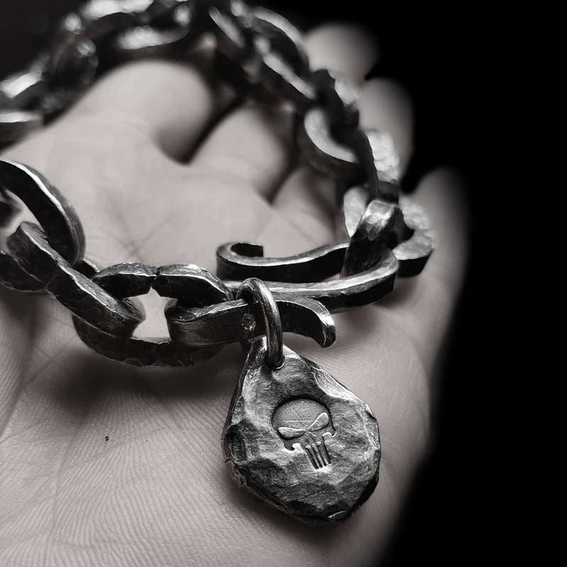 Punisher Bracelet Handmade 925 silver Tough guy Bracelet SSB106