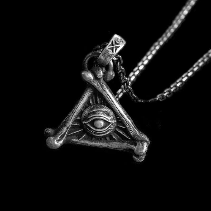 Eye of God pendant 925 Silver bone pendant necklace 