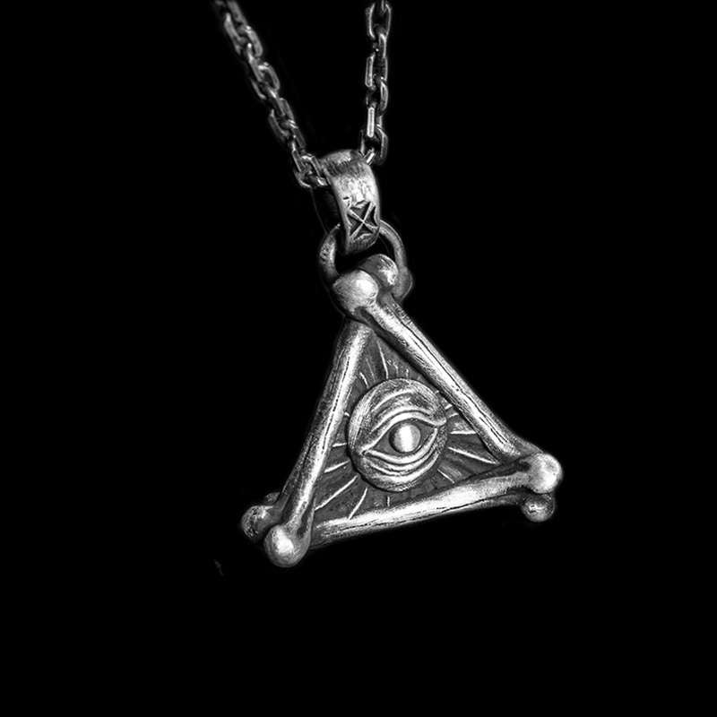 Eye of God pendant 925 Silver bone pendant necklace 