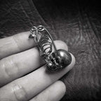 Skull brooch 990 sterling silver brooch