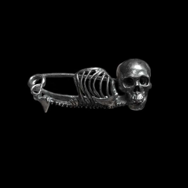 Skull brooch 990 sterling silver brooch Hover Image
