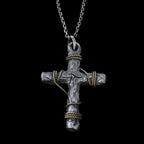 crucifix cross round pendant​ 925 Silver cross pendant necklace