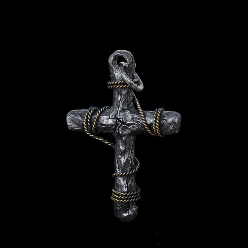 crucifix cross round pendant​ 925 Silver cross pendant necklace