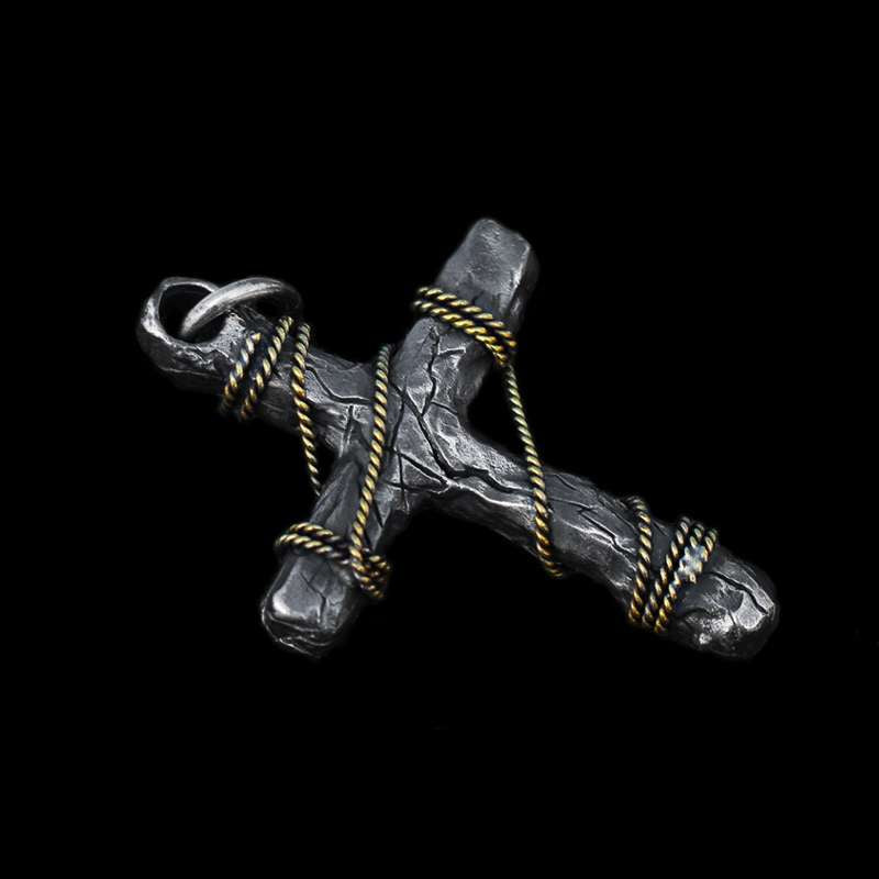 crucifix cross round pendant​ 925 Silver cross pendant necklace