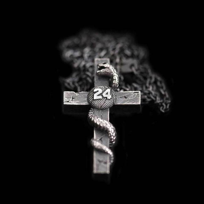 Cross Pendants for Men Silver​ Black Mamba Cross Pendant  Hover Image