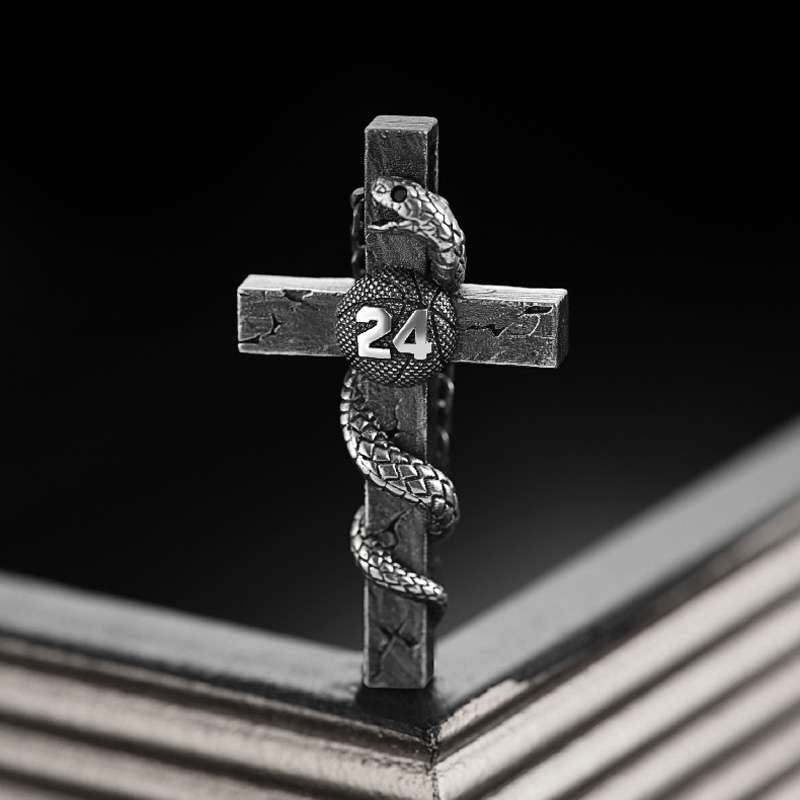 Cross Pendants for Men Silver​ Black Mamba Cross Pendant 