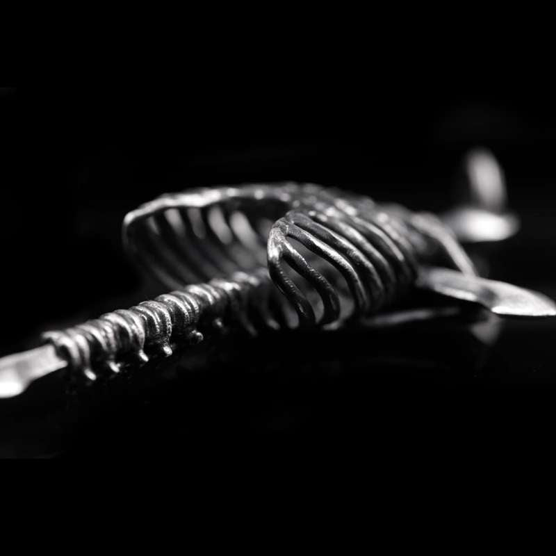 Soul and skeleton silver cross pendant 925 Silver skeleton cross necklace