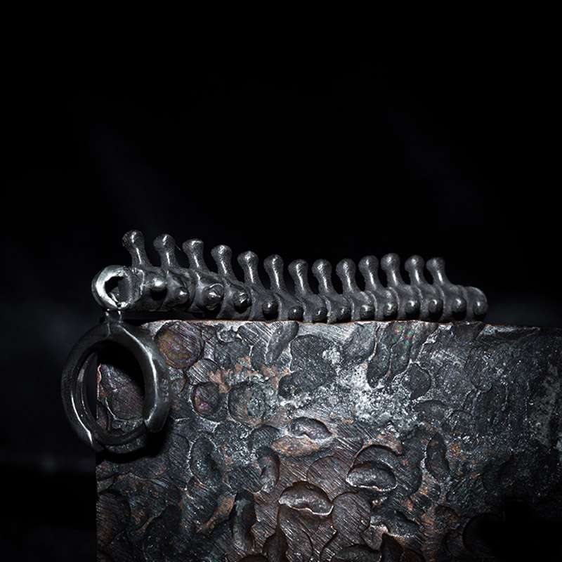 925 silver spine earrings mens skeleton earrings