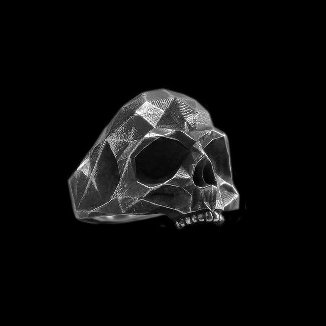 Geometry Skull Ring - Heavy 925 Silver Sculptural Gothic Artifact Main Image