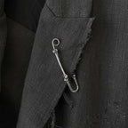 Bone brooch 925 silver skull pin mens brooch