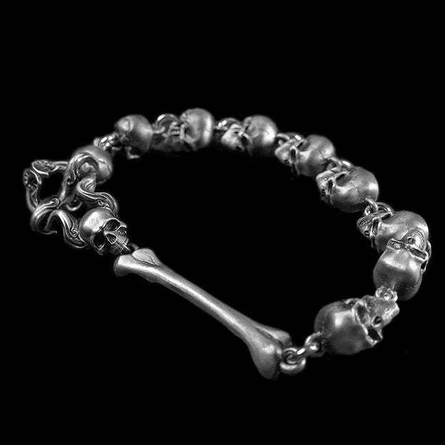 Nightmare Bracelet Handmade 925 silver skull Bracelet SSB108 Hover Image