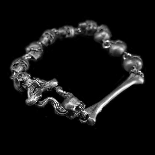 Nightmare Bracelet Handmade 925 silver skull Bracelet SSB108 Main Image