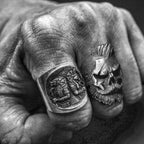 Scarface Skull Ring - 925 Silver Handmade Men's Gift
