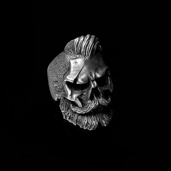 Scarface Skull Ring - 925 Silver Handmade Men's Gift Main Image