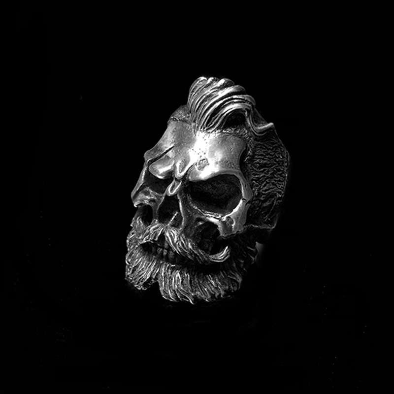Scarface Skull Ring - 925 Silver Handmade Men's Gift