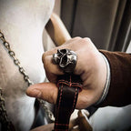 Rattlesnake skull rings 925 Snake Plate Skull rings for men 