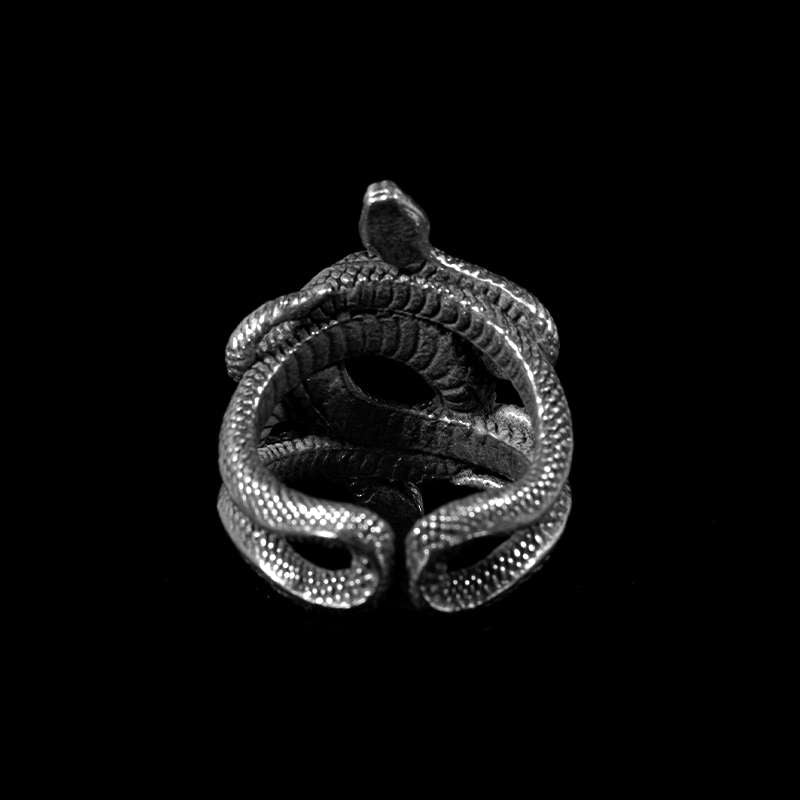 Double snake rings Coiled Silver Snake Ring