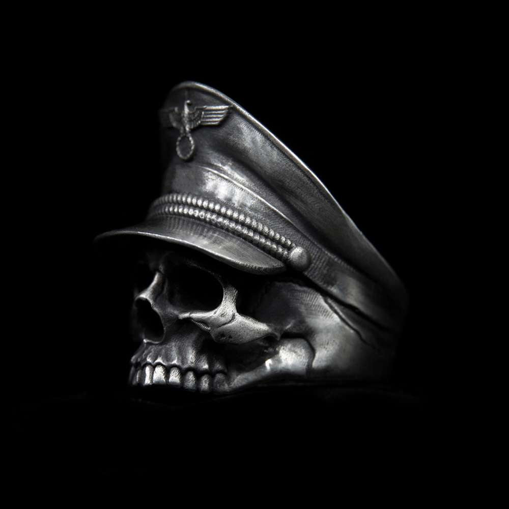Skull Warrior Ring 925 Silver skull soldier rings for men