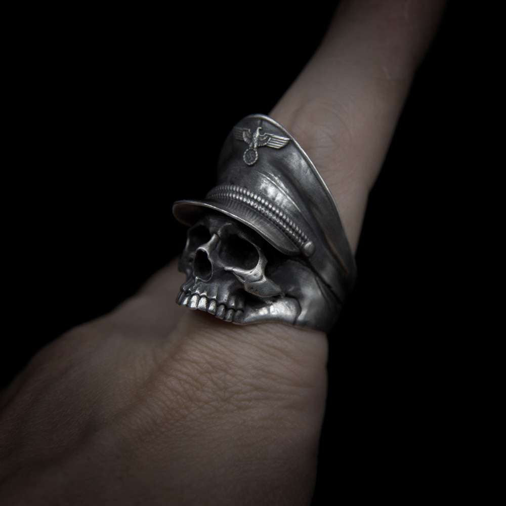 Skull Warrior Ring 925 Silver skull soldier rings for men