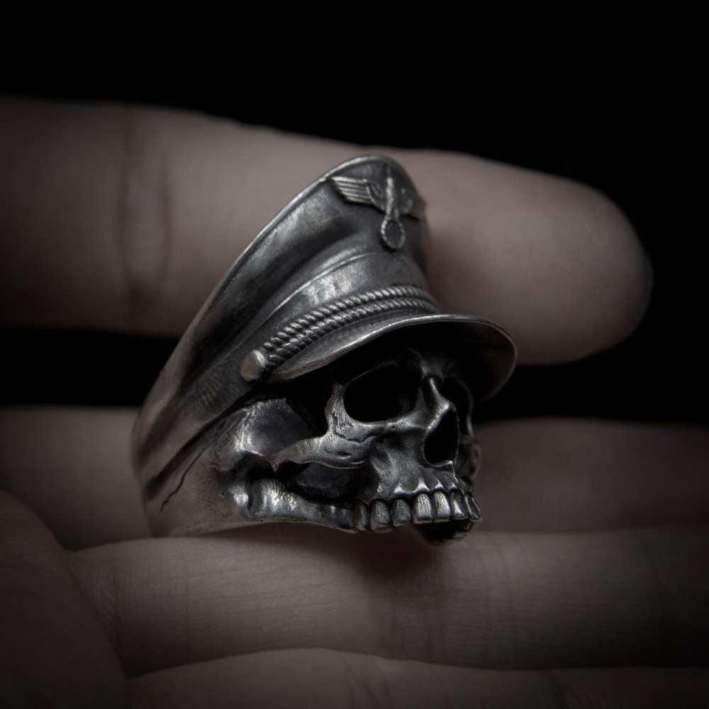 Skull Warrior Ring 925 Silver skull soldier rings for men