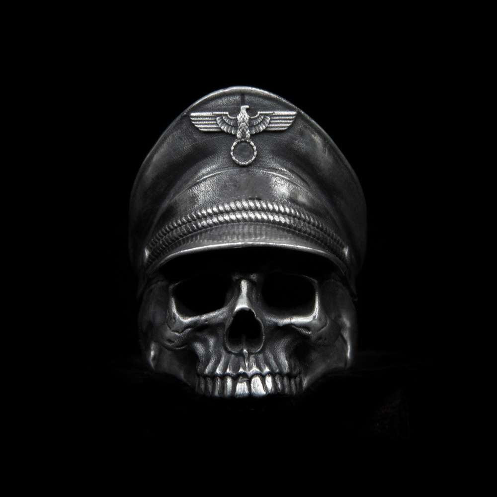 Skull Warrior Ring 925 Silver skull soldier rings for men