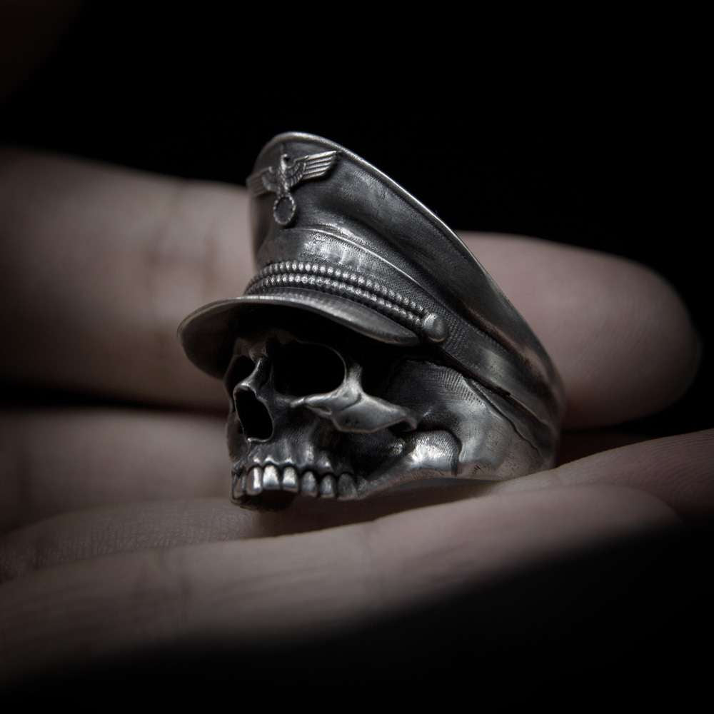 Skull Warrior Ring 925 Silver skull soldier rings for men