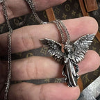 Cupid Angel pendant 925 Silver angel with wings pendant SSP207
