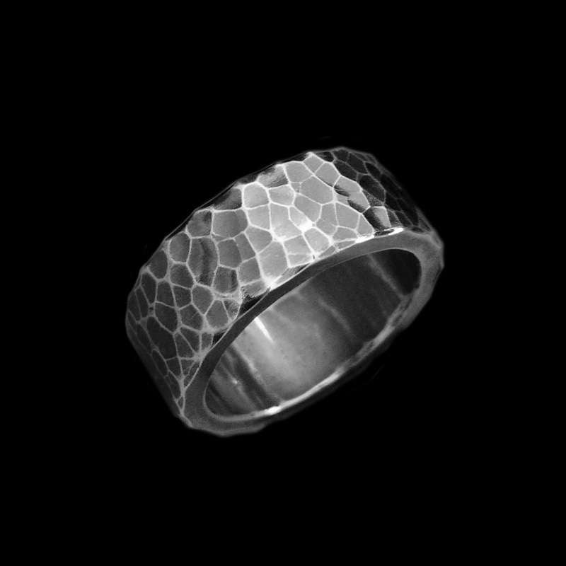 Hammered ring 999 Silver Handmade texture rings SSJ273