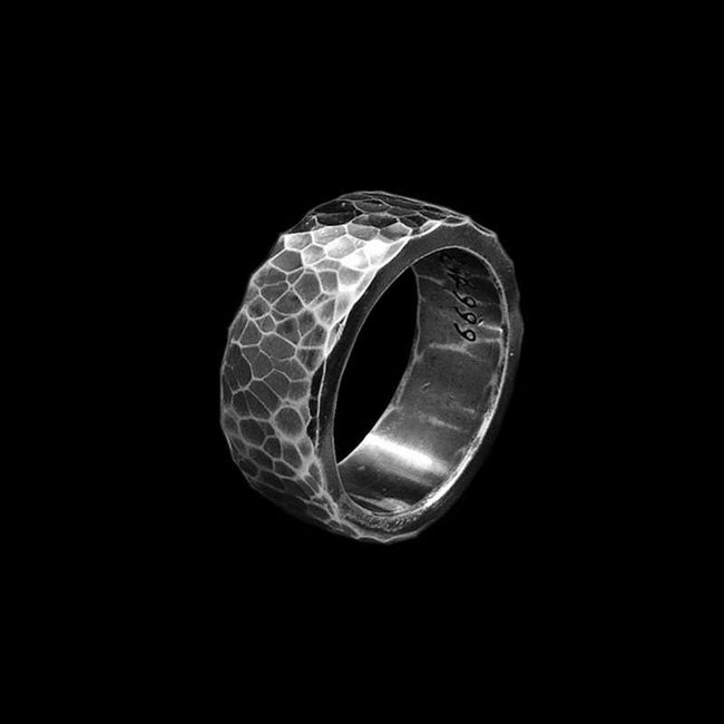Hammered ring 999 Silver Handmade texture rings SSJ273 Main Image