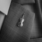 Violin brooch 925 silver brooches Bollar brooch Badge BRC-01