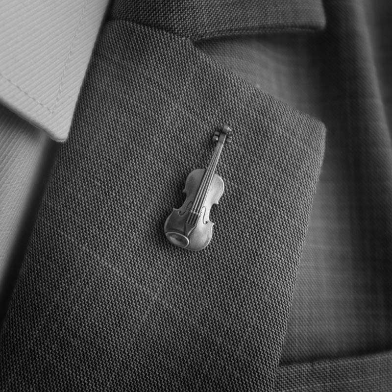 Violin brooch 925 silver brooches Bollar brooch Badge BRC-01