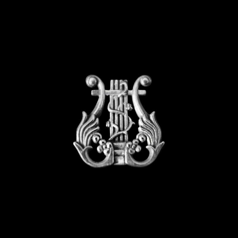 Lyre brooch 925 silver brooches Bollar brooch Badge BRC-02