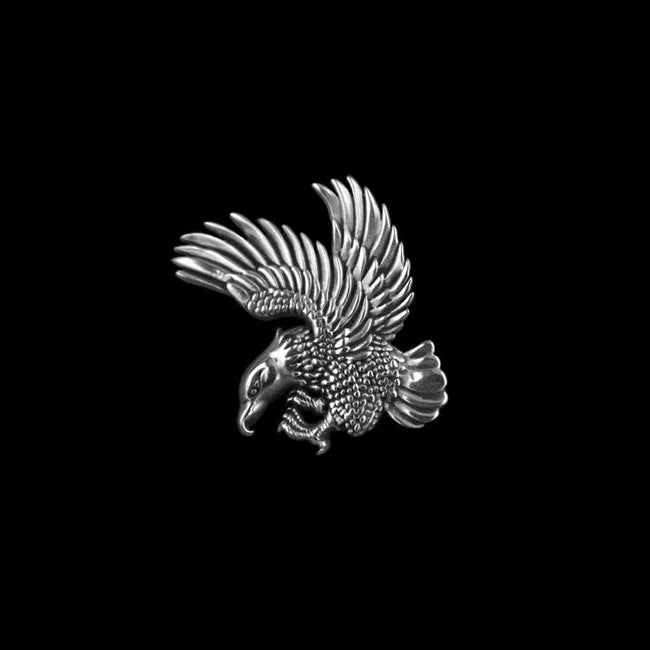 Eagle brooch 925 silver brooches Bollar brooch Badge BRC-04 Hover Image