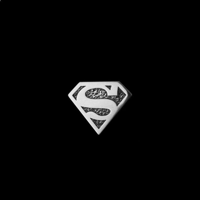 Superman brooch 925 silver brooches Bollar brooch Badge BRC-06 Hover Image