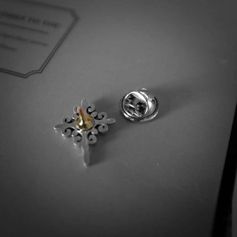 Clover brooch 925 silver brooches Bollar brooch Badge BRC-14