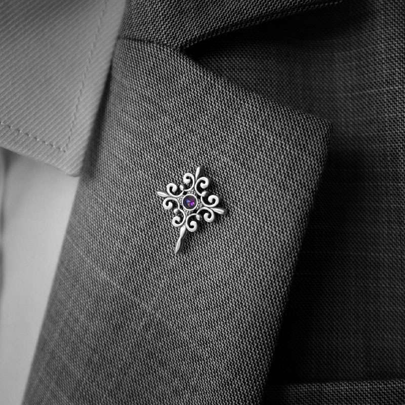 Clover brooch 925 silver brooches Bollar brooch Badge BRC-14