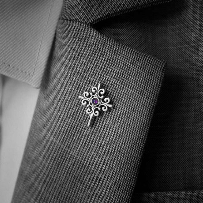 Clover brooch 925 silver brooches Bollar brooch Badge BRC-14 Main Image