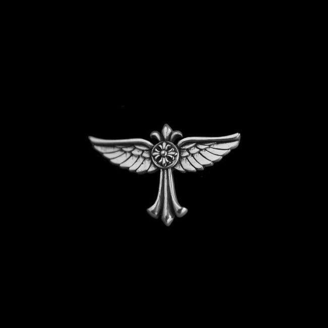 Angel wings brooch 925 silver brooches Bollar brooch Badge BRC-16 Hover Image