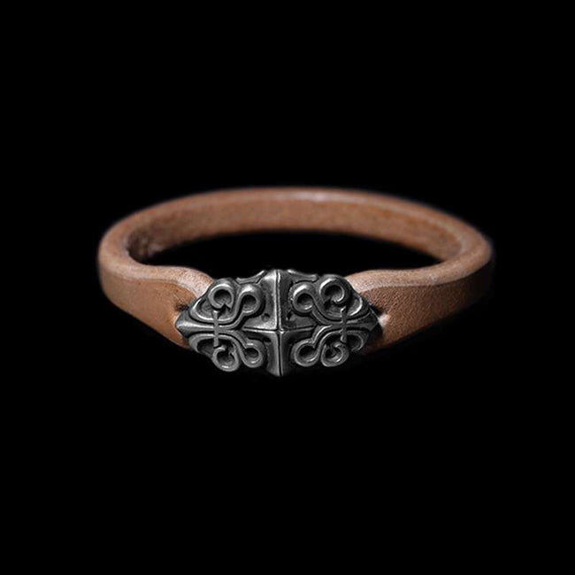 Mens Leather Bracelet Elegance Fusion Tochigi Saddle Leather Bracelet Hover Image