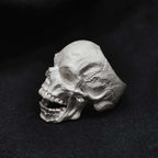 Chunky Skull Ring - Heavy 925 Silver Cracked Texture