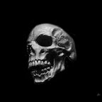 Chunky Skull Ring - Heavy 925 Silver Cracked Texture