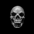 Chunky Skull Ring - Heavy 925 Silver Cracked Texture