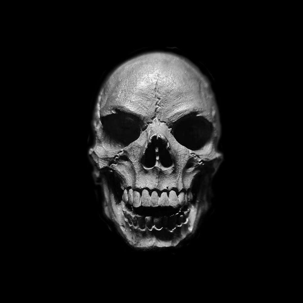 Chunky Skull Ring - Heavy 925 Silver Cracked Texture