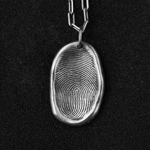 Fingerprint necklace Customize your real fingerprint Pendant Necklace