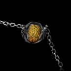 Brain of the God of Wisdom Gold Skull necklace 925 Sterling silver Skull pendant 