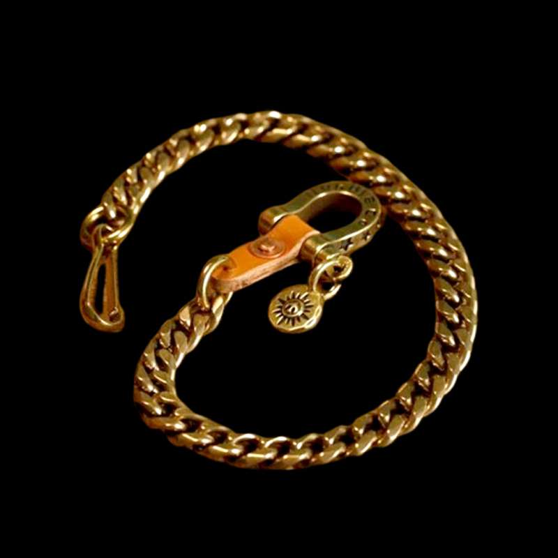 Wallet chain brass horseshoe buckle copper key chain